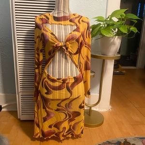 SOLD- GROOVY, mesh, long sleeve dress from SHEIN’s 2021 summer designer